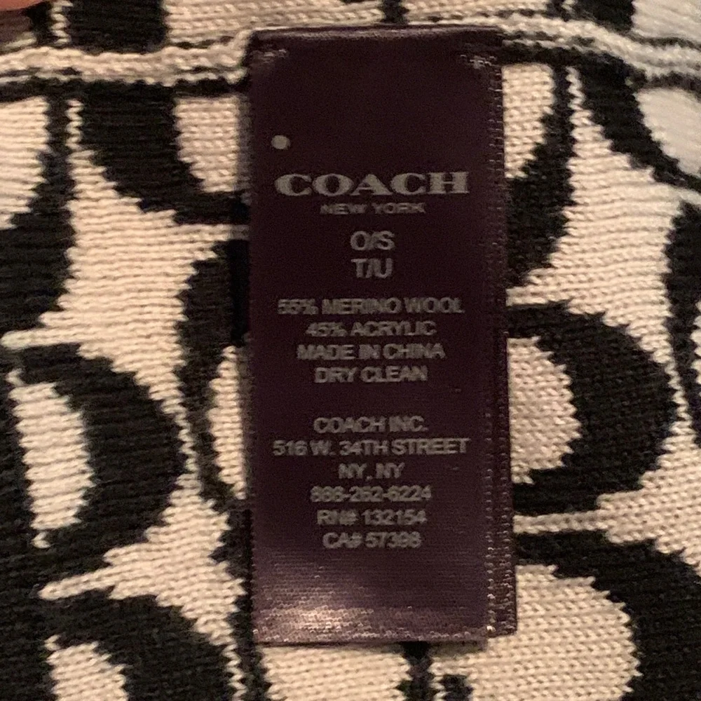 Coach Black and White Knit Beanie - Picture 2 of 6